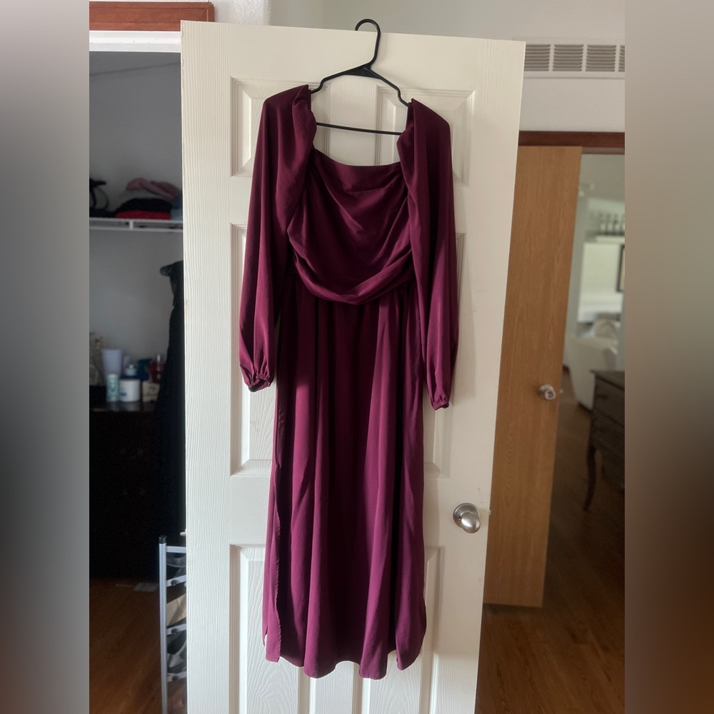 SHEIN Deep Magenta Smocked Dress